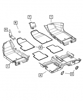 Floor covering left Dodge Dart 13-16 black