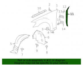 Wing seal door-wing right Mercedes W221