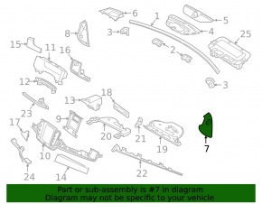 Front panel trim side right Volvo V90 17-22 usa black