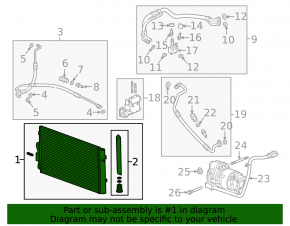 Air conditioner radiator condenser Chevrolet Bolt 17-