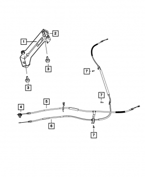 Parking brake cable rear right Dodge Grand Caravan 11-20
