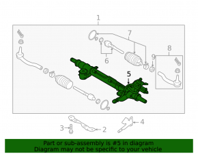 Steering rack Infiniti Q50 14-16 RWD power steering