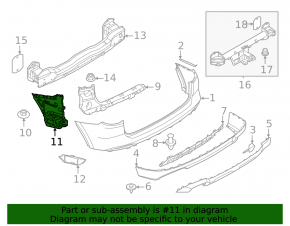 Lower left rear bumper mount for BMW X3 G01 22-24