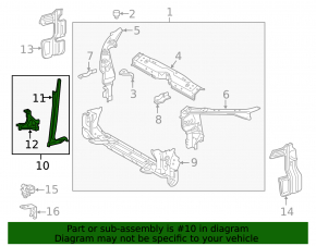 Toyota Corolla hood lock strip (17-19 rest.)