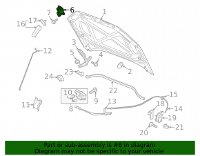 VW Passat 20-22 hood lock hook