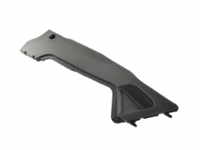 Left side center console trim for a 1920s Dodge Challenger, black, with cap, scratches