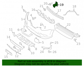 Front bumper reinforcement fang left Nissan Rogue 14-20 type3