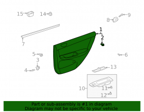 Door trim panel, rear left, gray, Toyota Camry v30 2.4