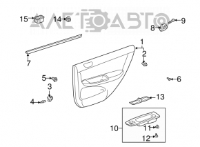 Door trim panel, rear left, gray, Toyota Camry v30 2.4