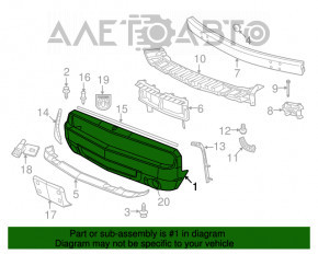 Bare front bumper for a 2014 Dodge Challenger
