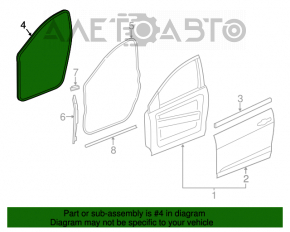Front left door seal Chrysler 200 15-17