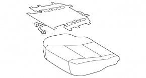 Rear seat cushion for Toyota Camry v55 15-17 usa SE, combination gray, gray stitching, cleanable