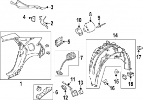 Rear left fender liner Honda Civic XI FE/FL 22- 5d