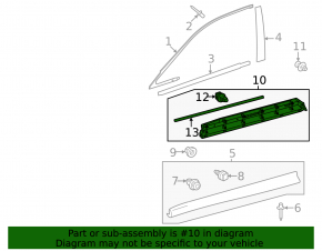 Lower inner front right door trim for Lexus RX 23-25