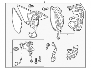 Right side mirror assembly for Honda Civic X FC 16-21 3-pin