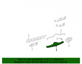 Toyota Camry v40 07-11 trunk lid trim without emblem