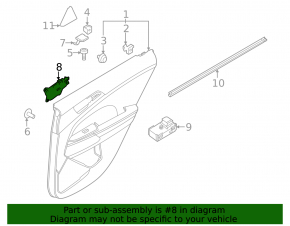 Kia Sportage 23-26 matte chrome inner rear right door handle