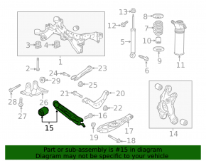 Rear right longitudinal arm GMC Terrain 18- type 2