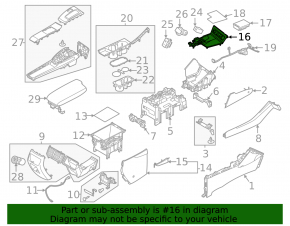 Hyundai Sonata 2023 front center console trim, upper part, Korea