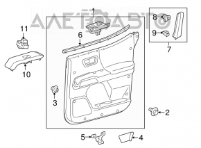 Rear right window lift control Toyota Highlander 14-19 black, manual