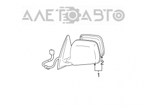 Left side mirror assembly for Toyota Highlander 2001-2007