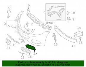 Front bumper grille cover left Mercedes S-class W222 14-17