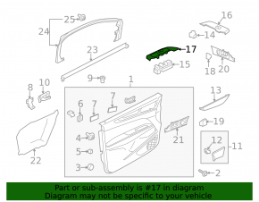 Lincoln MKC 15 Front Left Window Regulator Trim - Black