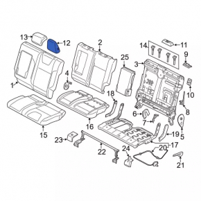 Headrest rear left Ford Escape MK3 13-19 leather black