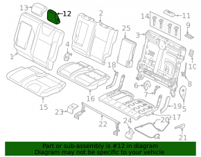 Headrest rear left Ford Escape MK3 13-19 leather black