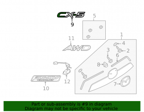 Emblem inscription "CX-5" trunk door Mazda CX-5 13-16