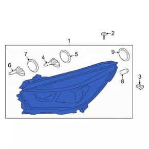 Headlight front right bare Ford Escape MK4 20-22 halogen