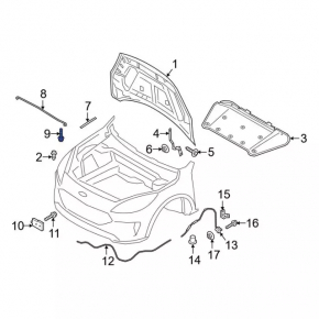 Ford Escape MK4 20-24 Bonnet Support Latch Bracket