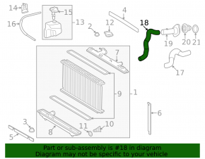 Lower cooling hose for Toyota Camry v40 2.4 hybrid