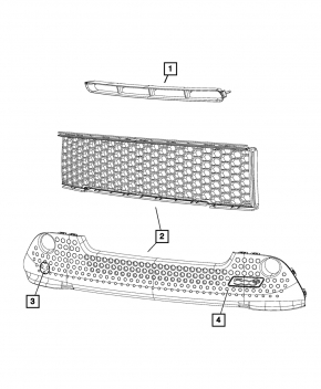 Fiat 500 12-17 Sport front bumper lower grille