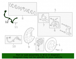 ABS sensor wire rear right Acura MDX 17-20 rest