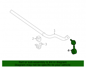 Front stabilizer bar link left Toyota Sequoia 08-16