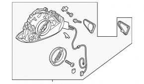 Left side mirror for Audi A7 12-18 without cover, without mirror element