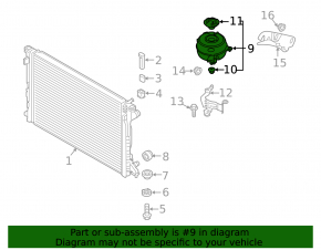 Expansion tank for cooling Audi A6 C8 19-21 3.0T with cap