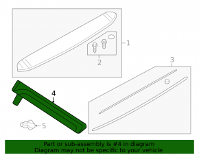 Trunk door glass molding right Audi Q7 16- black gloss