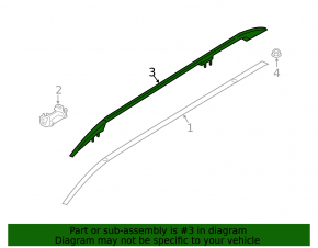 Longitudinal roof rail left BMW X7 G07 19- black
