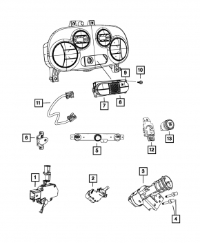 Fiat 500 12-19 dashboard buttons