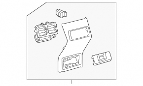 Lexus NX200t NX300h 15-17 rear center console trim, black, with deflector