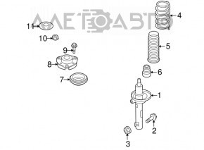 Shock absorber front left VW Tiguan 09-17