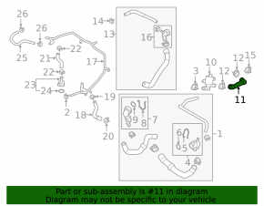 Audi A3 8V 15-20 1.8T, 2.0T turbocharger coolant pipe, second intake