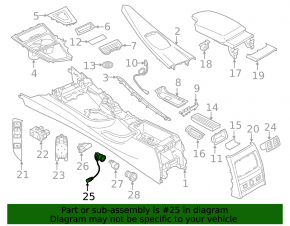 Cigarette lighter center console rear BMW X5 F15 14-18