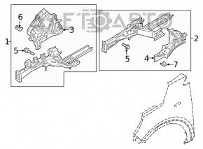 Side member front left Kia Sorento 16-20