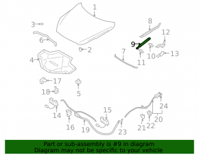 Left hood shock absorber for Infiniti QX50 14-17