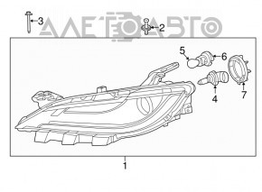 Headlight front right Chrysler 200 15-17 halogen