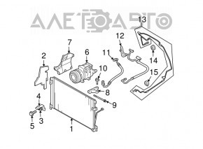 Long air conditioning hose, iron, Subaru B10 Tribeca
