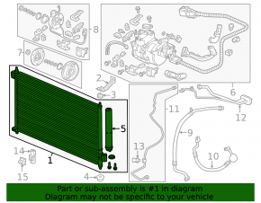 Air conditioning radiator condenser Acura ILX 17-22 2.4